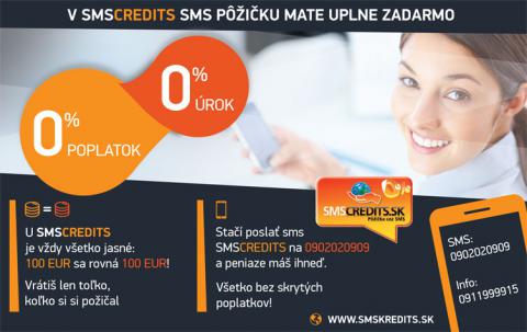 Peniaze úplne zadarmo: SMS online pozička s úrokom 0%, 0% poplatkom